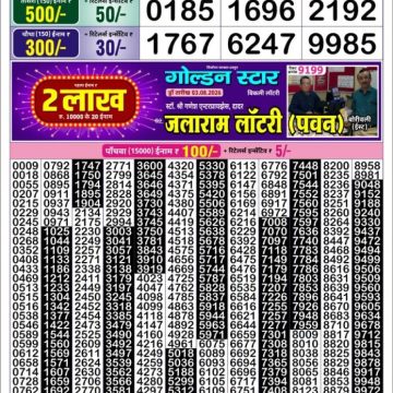 Golden Star Weekly Lottery Result 8:30PM 07.08.2026