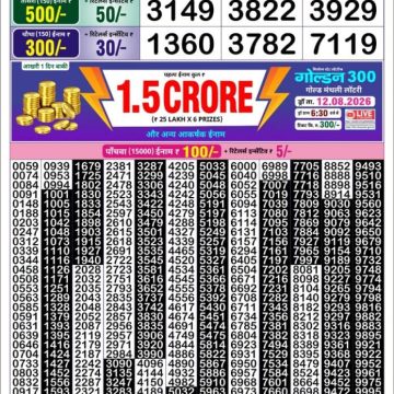 Golden Star Weekly Lottery Result 8:30PM 10.08.2026