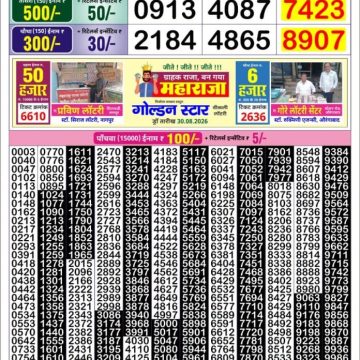 Golden Star Weekly Lottery Result 8:30PM 31.08.2026