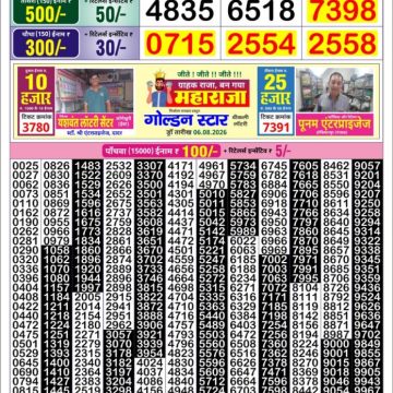 Golden Star Weekly Lottery Result 8:30PM 08.08.2026