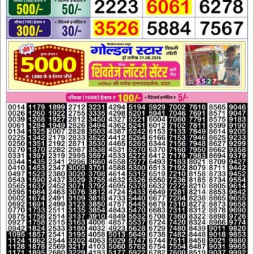 Golden Star Weekly Lottery Result 8:30PM 22.08.2026