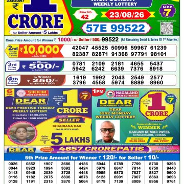Dear Wish Sunday Weekly 1pm Result 23.08.2026