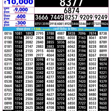 Rajshree Ravi Weekly Lottery 2.25pm Result 02.08.2026