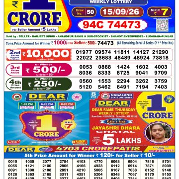 Dear Prestige Tuesday Weekly 6pm Result 15.09.2026