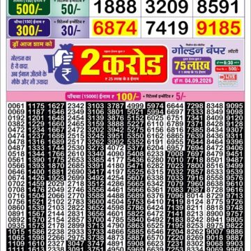 Golden Star Weekly Lottery Result 8:30PM 03.09.2026