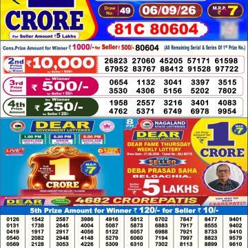 Dear Empire Sunday Weekly 6pm Result 06.09.2026