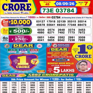 Dear Destiny Weekly Lottery 8pm Result 08.09.2026