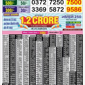 Golden Star Weekly Lottery Result 8:30PM 17.09.2026