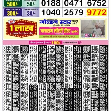 Golden Star Weekly Lottery Result 8:30PM 28.09.2026