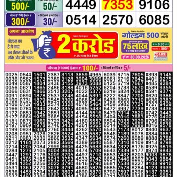 Golden Star Weekly Lottery Result 8:30PM 24.09.2026