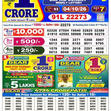 Dear Empire Sunday Weekly 6pm Result 04.10.2026