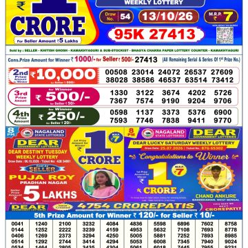 Dear Prestige Tuesday Weekly 6pm Result 13.10.2026