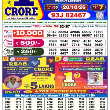 Dear Prestige Tuesday Weekly 6pm Result 20.10.2026