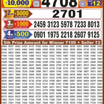Dear Laxmi Pearl Weekly 8pm Result 01.10.2026