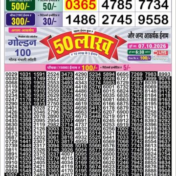 Golden Star Weekly Lottery Result 8:30PM 03.10.2026