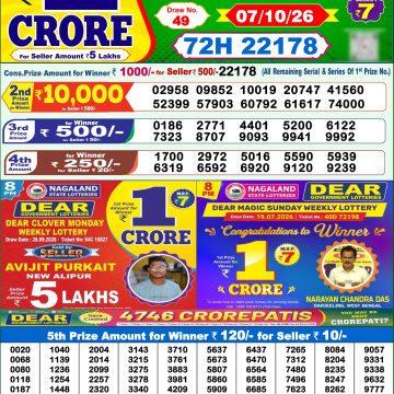 Dear Spark Wednesday Weekly 1pm Result 07.10.2026