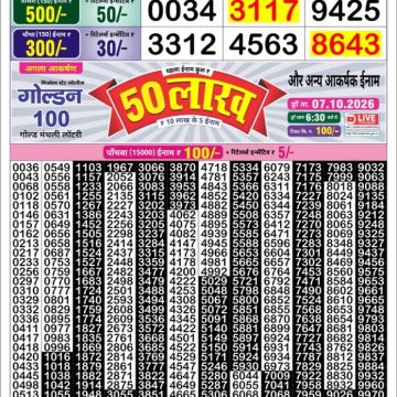 Golden Star Weekly Lottery Result 8:30PM 04.10.2026