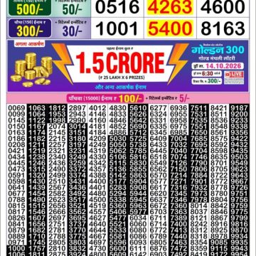 Golden Star Weekly Lottery Result 8:30PM 11.10.2026