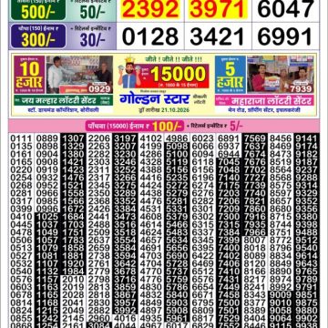 Golden Star Weekly Lottery Result 8:30PM 22.10.2026