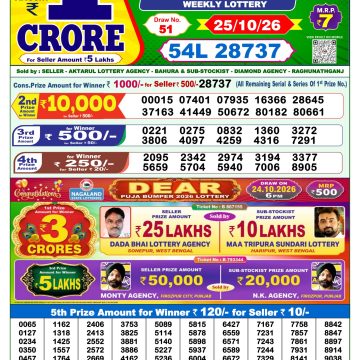 Dear Wish Sunday Weekly 1pm Result 25.10.2026
