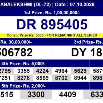 Today Lottery Result DL-72 Kerala 07.10.2026