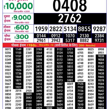 Rajshree Weekly Lottery 8pm Result 19.10.2026